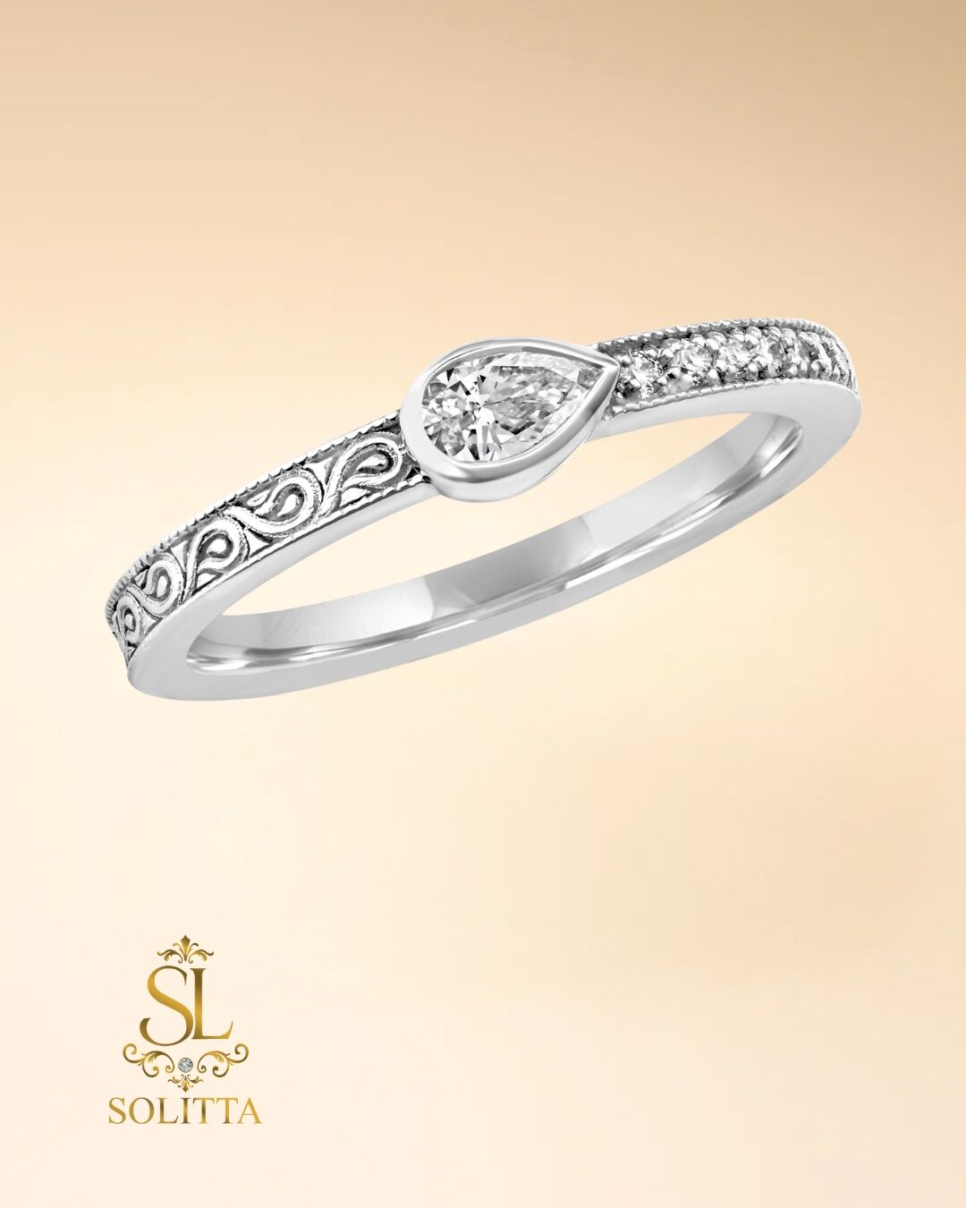 Signature Collection 18K White Gold & Diamond Ring 0.25ct F-G VS | Solitta