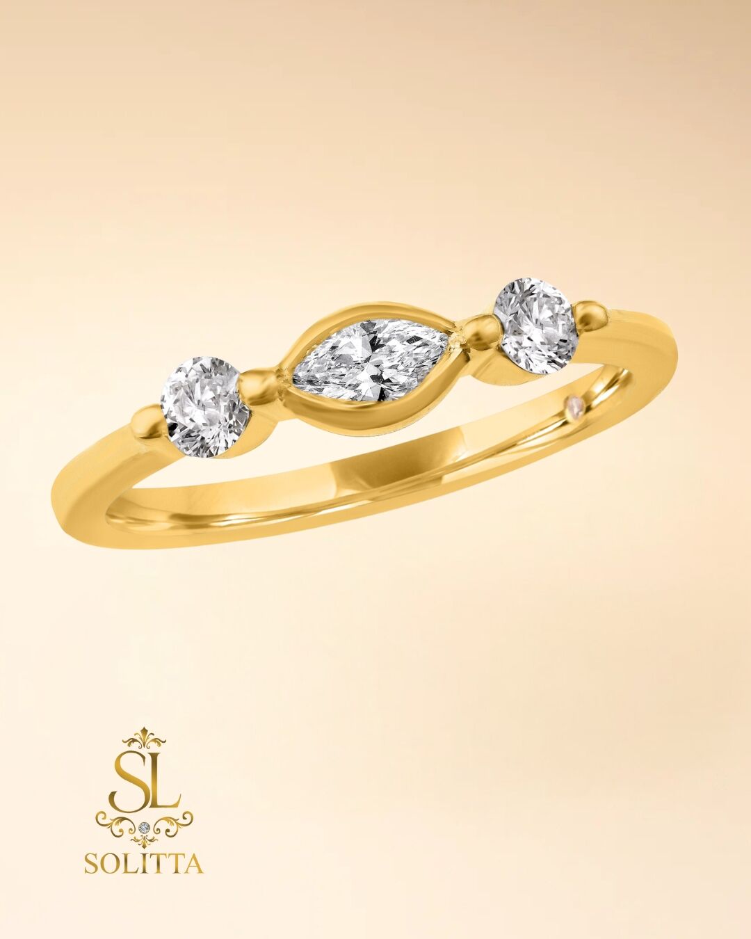 Solitta Solitta 18K Gold & Diamond Ring 0.40ct F-G VS | Fine Dubai Jewellery