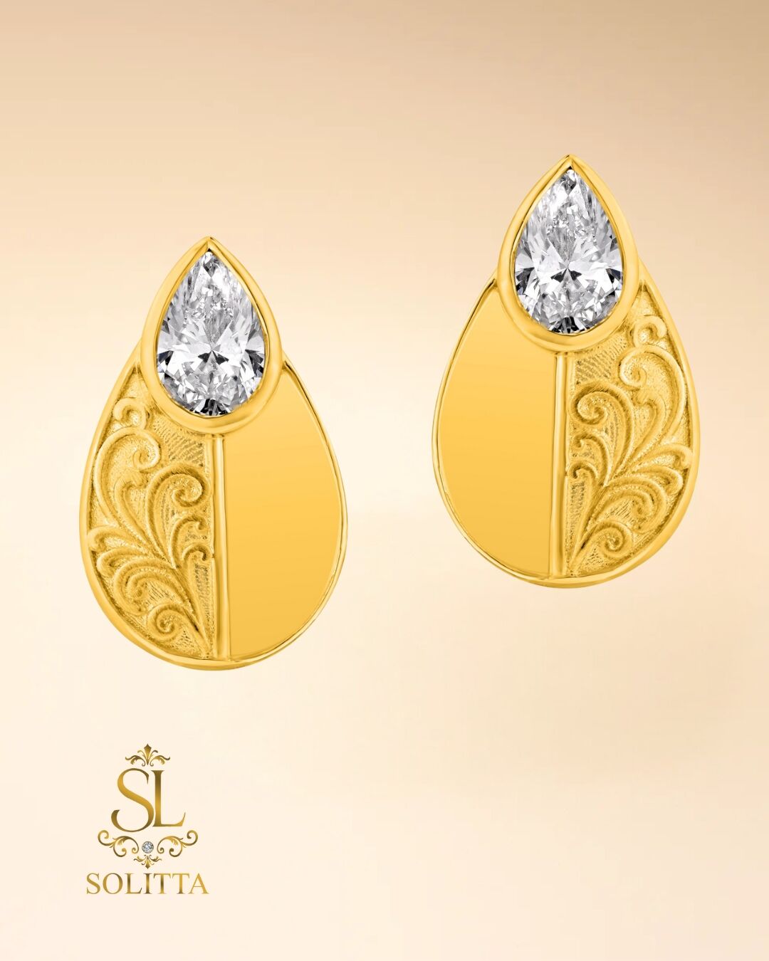 Signature Collection 18K Gold & Diamond Earrings 0.52ct F-G VS | Solitta